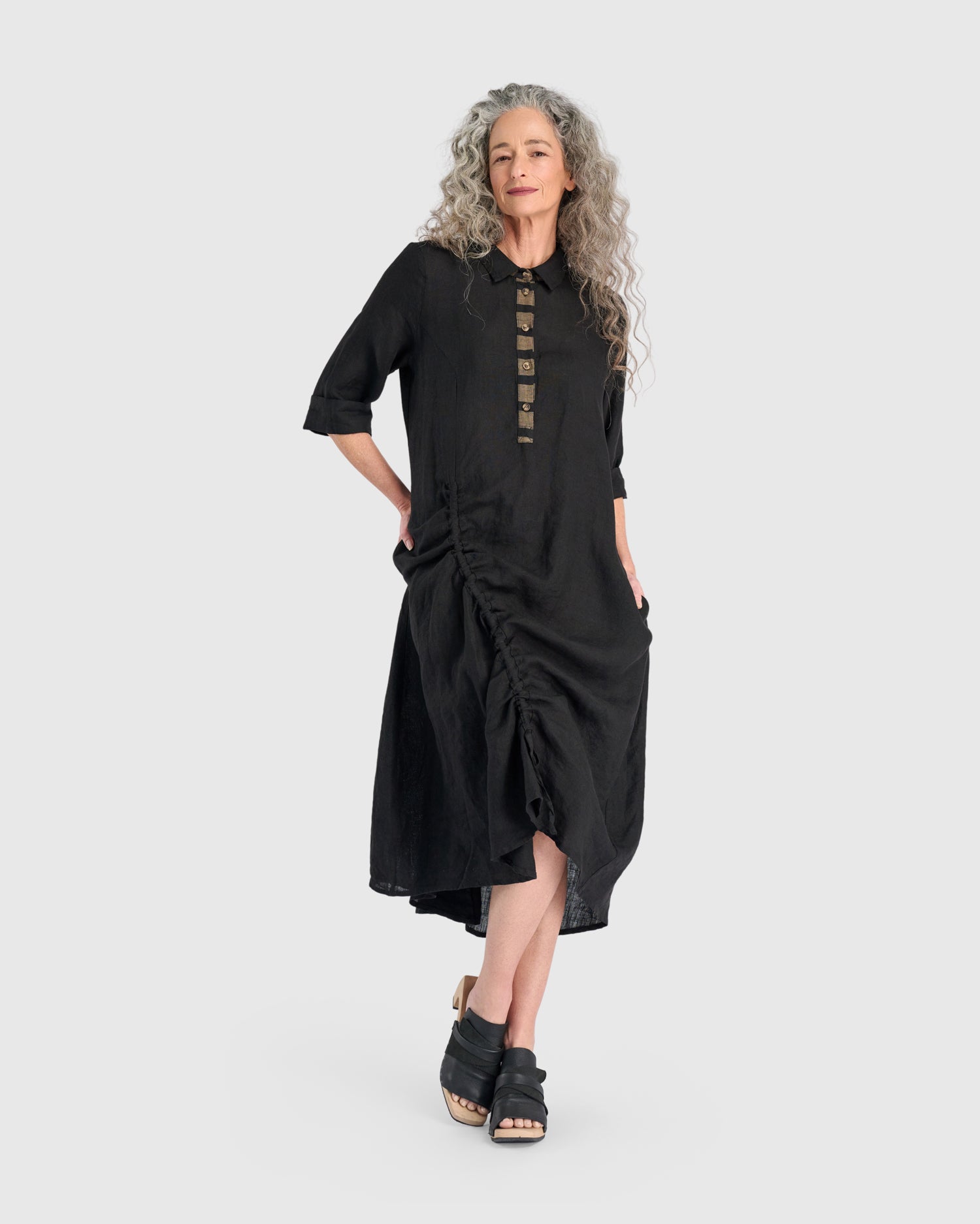 alembika-driftwood-leinenkleid-damen-schwarz image 6