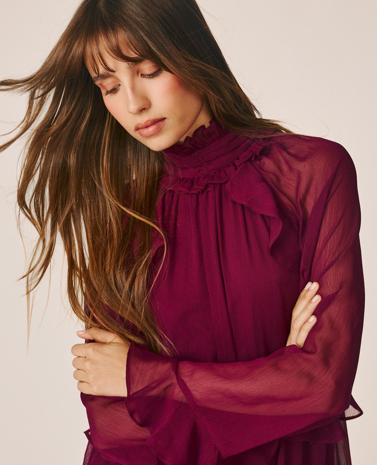 alma-en-pena-alfa-64461-r-schen-minikleid-bordeaux-chiffon-langarm-gef-ttert image 4