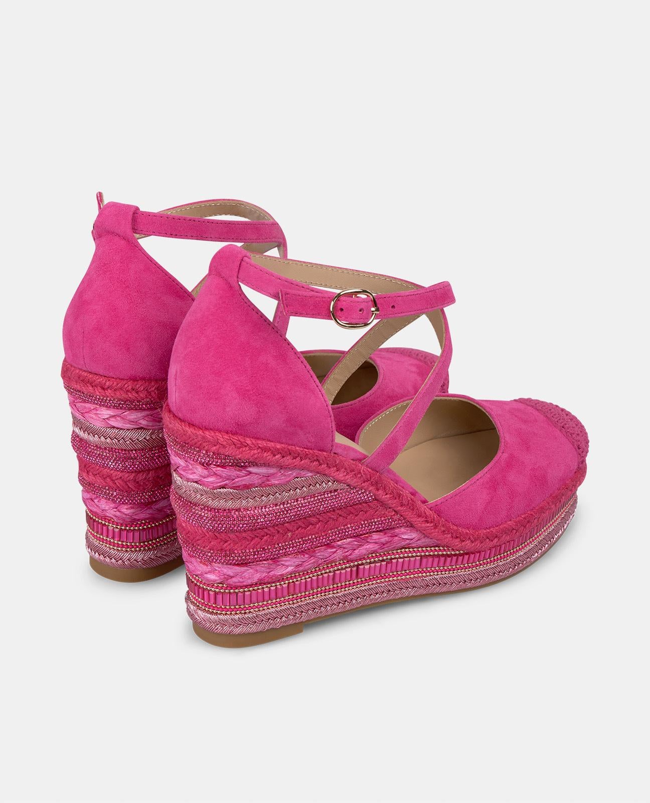 alma-en-pena-keilsandale-fuchsia-mit-flecht-und-strass-details-9-8-cm image 3