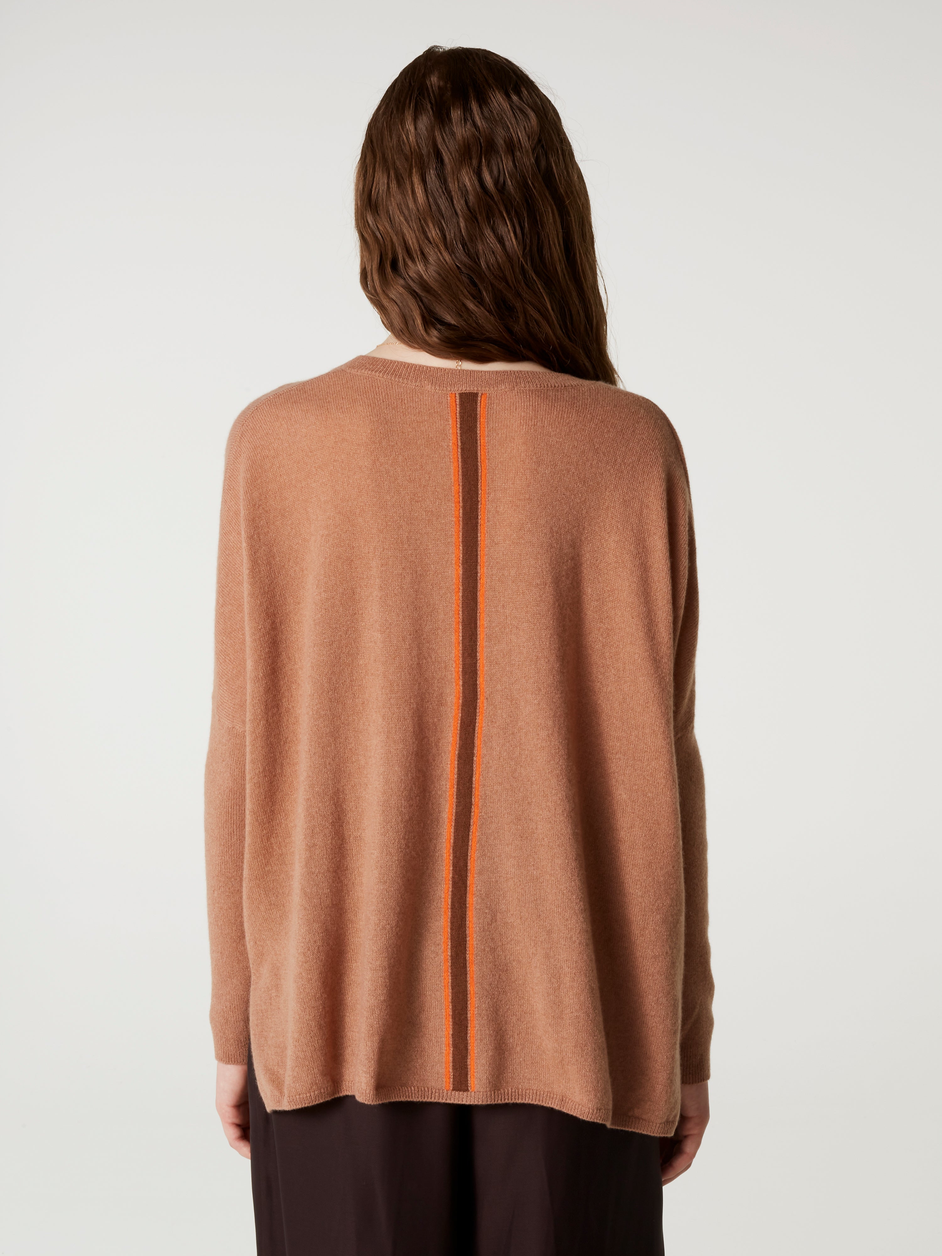 absolut-chloe-poncho-pullover-v-ausschnitt-kaschmir-braun-mix image 2