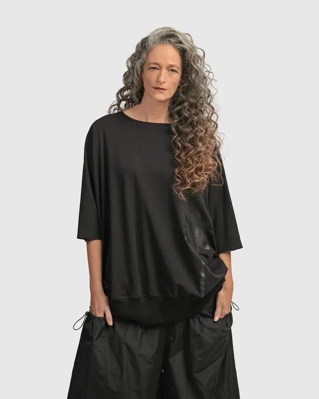 alembika-urban-modern-flower-sweatshirt-schwarz image 1