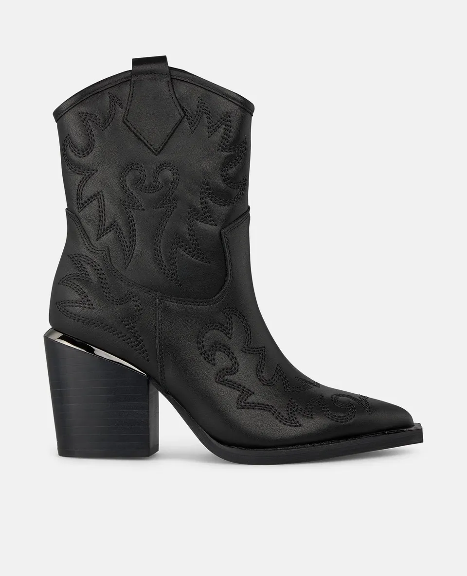alma-en-pena-embroidered-heeled-ankle-boot-damen-schwarz-7-cm image 1