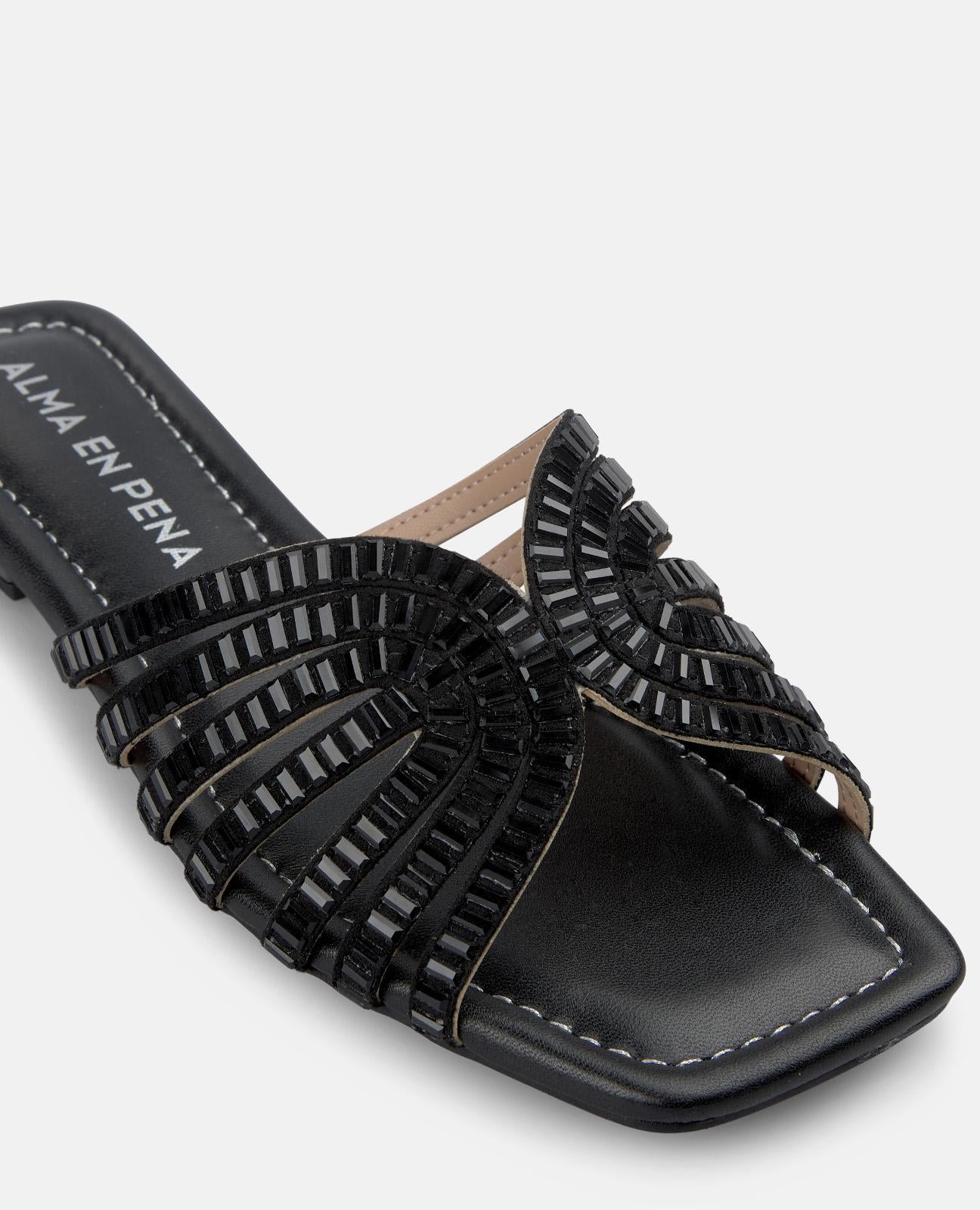 alma-en-pena-flat-bottomed-sandal-flache-sandale-schwarz-2-cm image 4