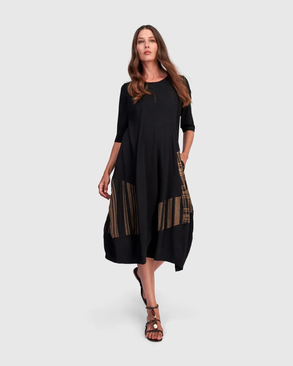 alembika-dusky-broadway-cocoon-kleid-black-sepia image 1