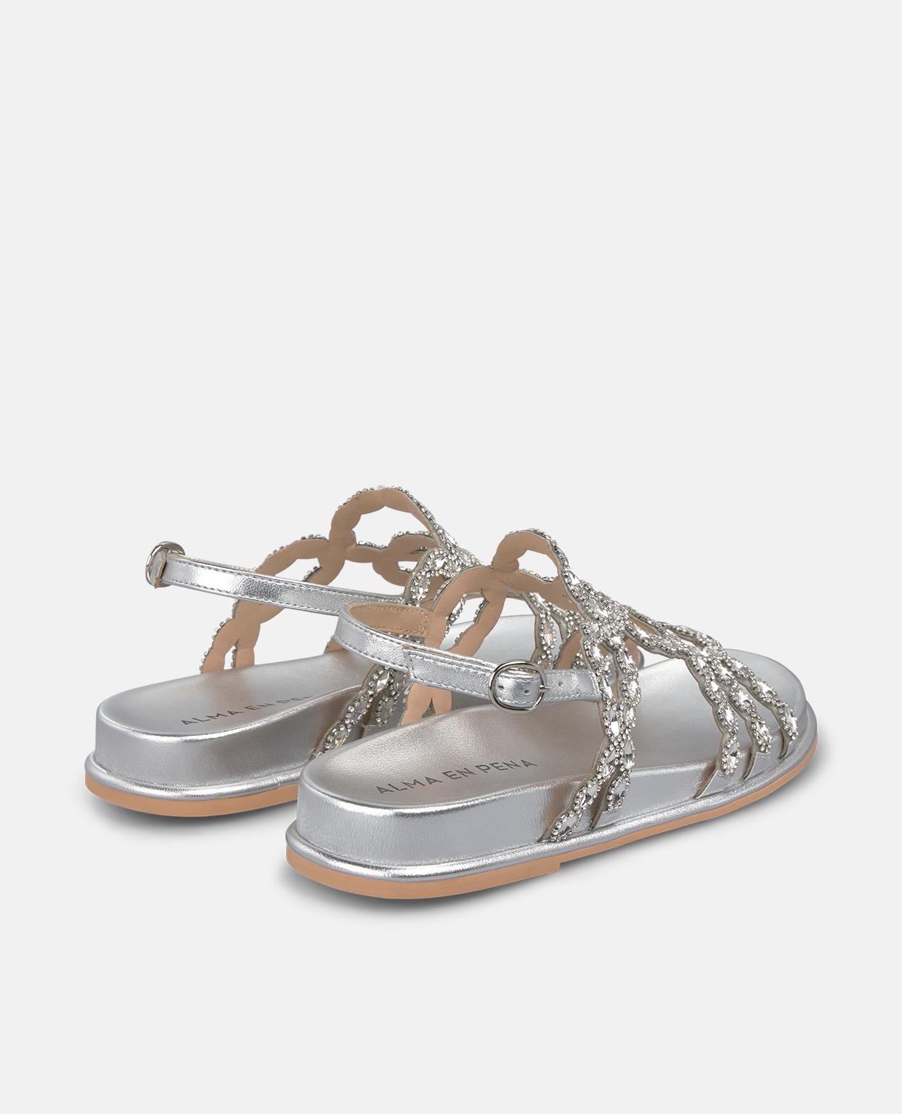 alma-en-pena-transfer-flat-sandale-flache-sandale-silber-metallic-2-5-cm image 3