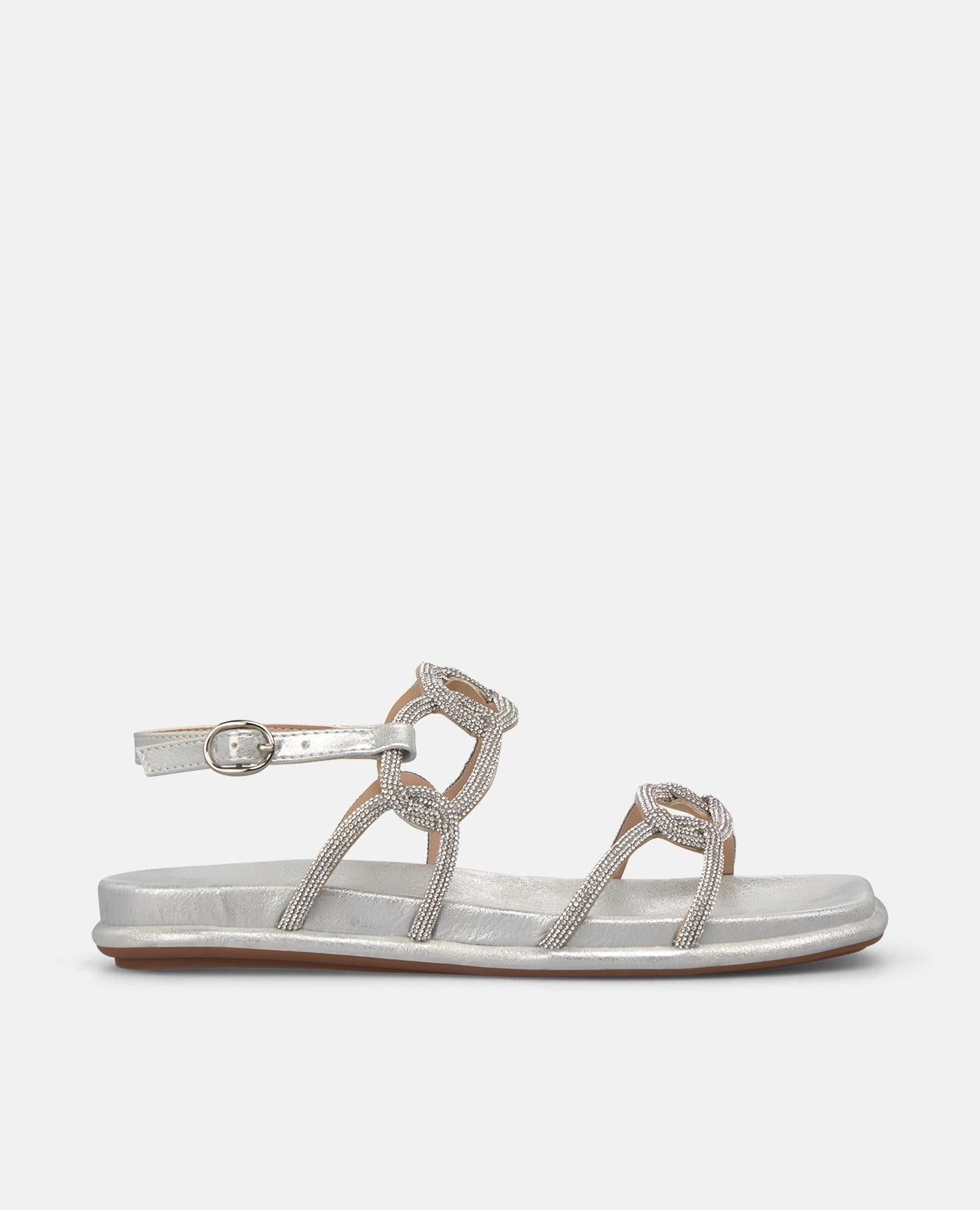 alma-en-pena-flat-interlaced-sandal-flache-riemchen-sandale-silber image 1