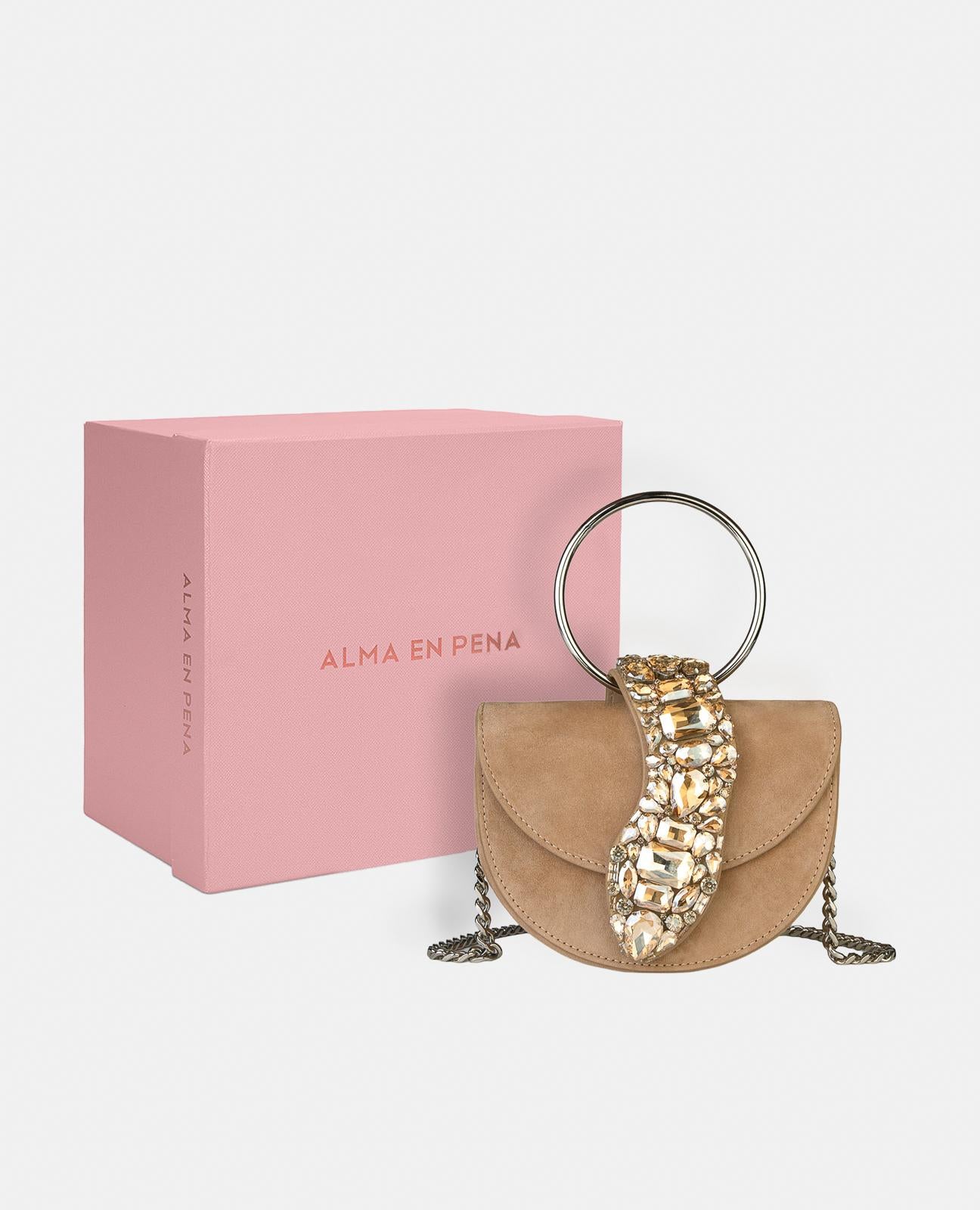 alma-en-pena-alfa-62283-half-moon-tasche-snake-camel-kette image 5