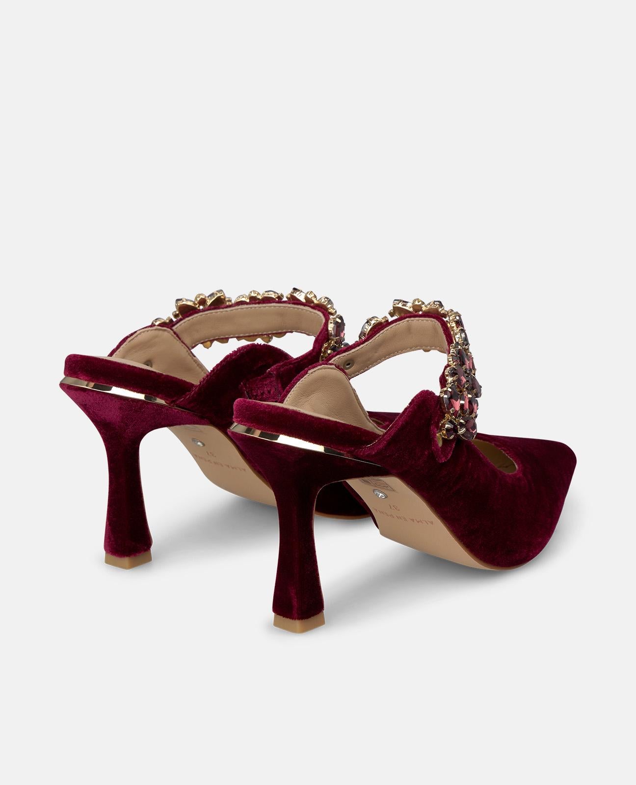 alma-en-pena-velvet-slingback-pumps-bordeaux-8-cm image 3