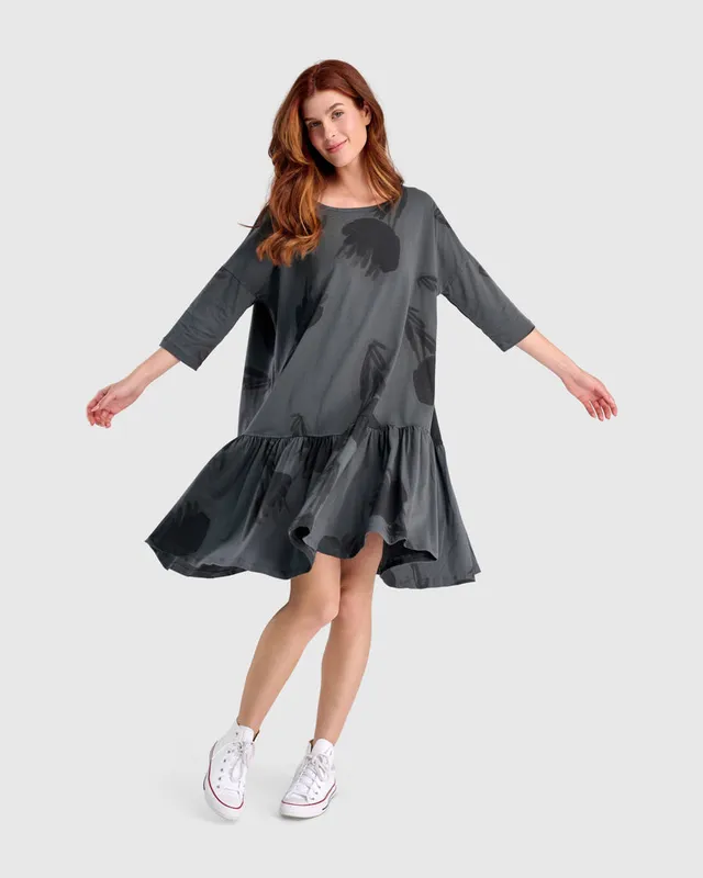 alembika-urban-feather-flounce-minikleid-fog image 1