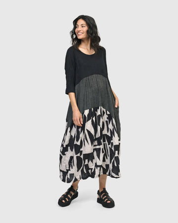 alembika-inkjet-maxi-dress-damen-kleid-mono image 3