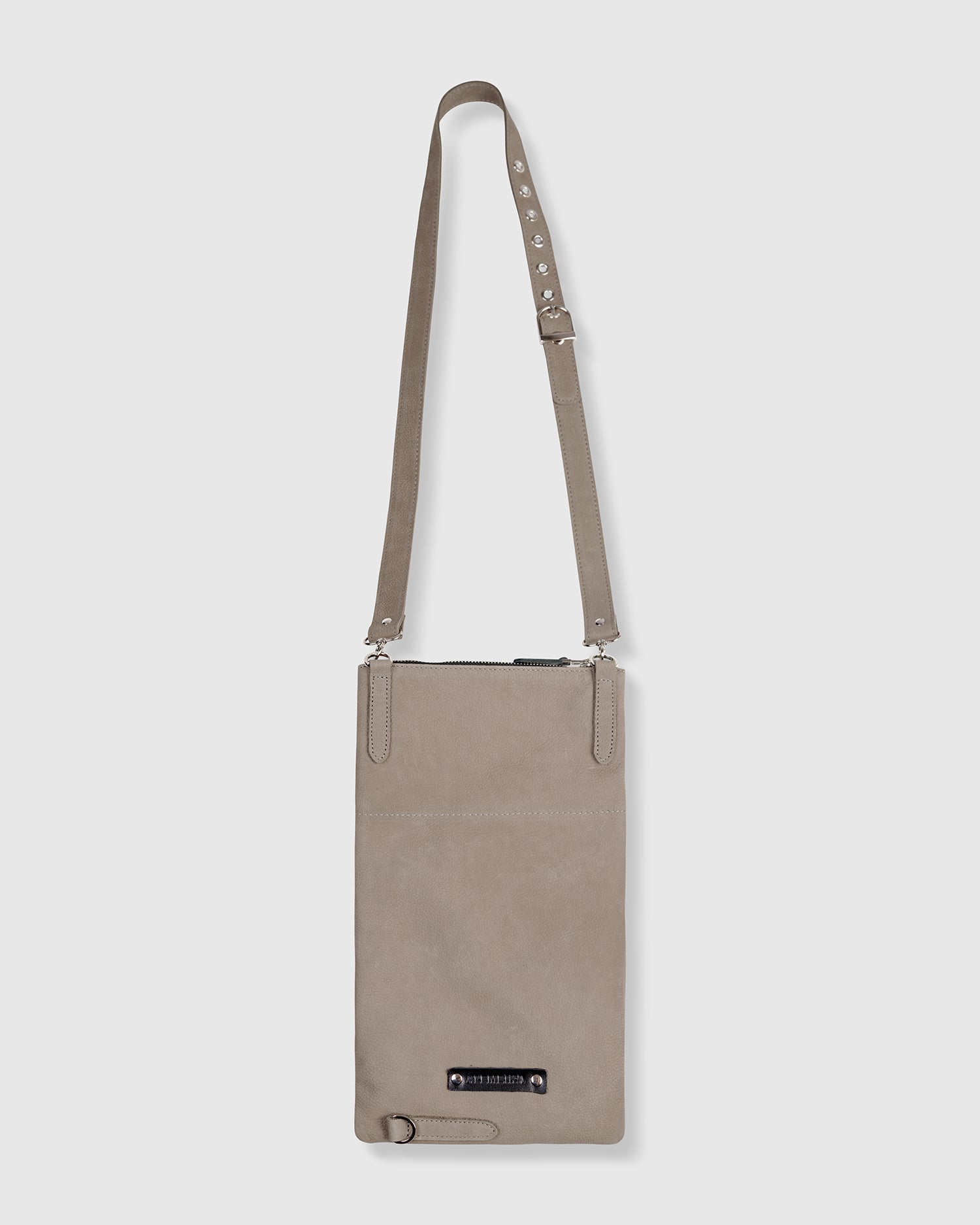 alembika-flat-stash-pouch-tasche-damen-leder-grau image 4