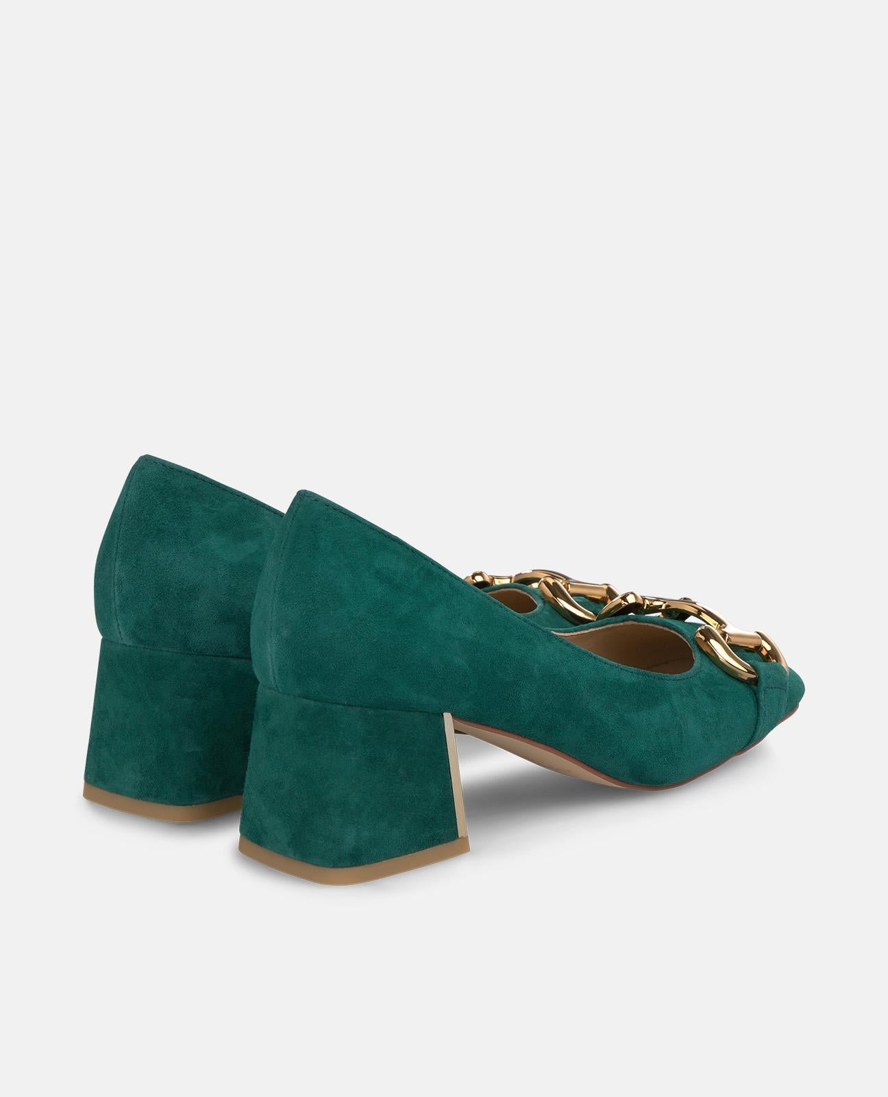alma-en-pena-pumps-mit-metall-steigb-gel-gr-n-square-toe-6-cm-absatz image 3