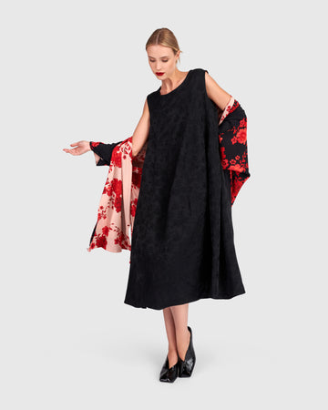 alembika-suzu-swing-kleid-black-jacquard-midi image 2