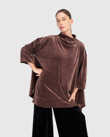 alembika-everyday-velvet-trapeze-top-sepia image 4