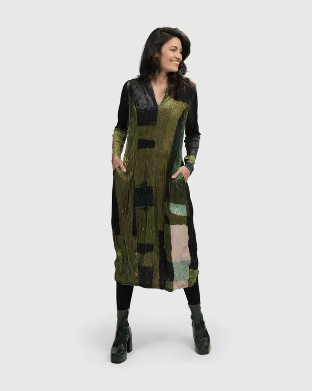 alembika-al-fresco-cocoon-kleid-olive image 1
