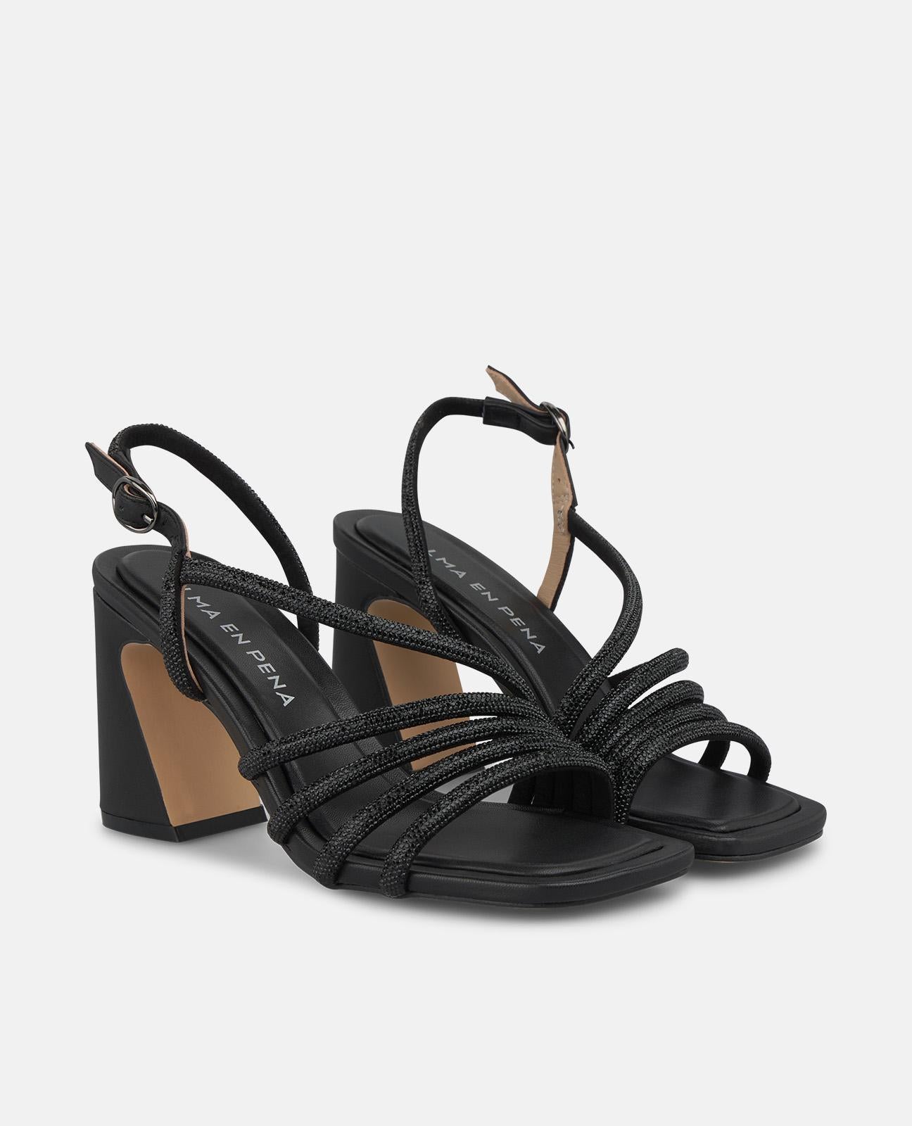 alma-en-pena-riemen-sandale-schwarz-strass-8-3-cm-eckig image 2