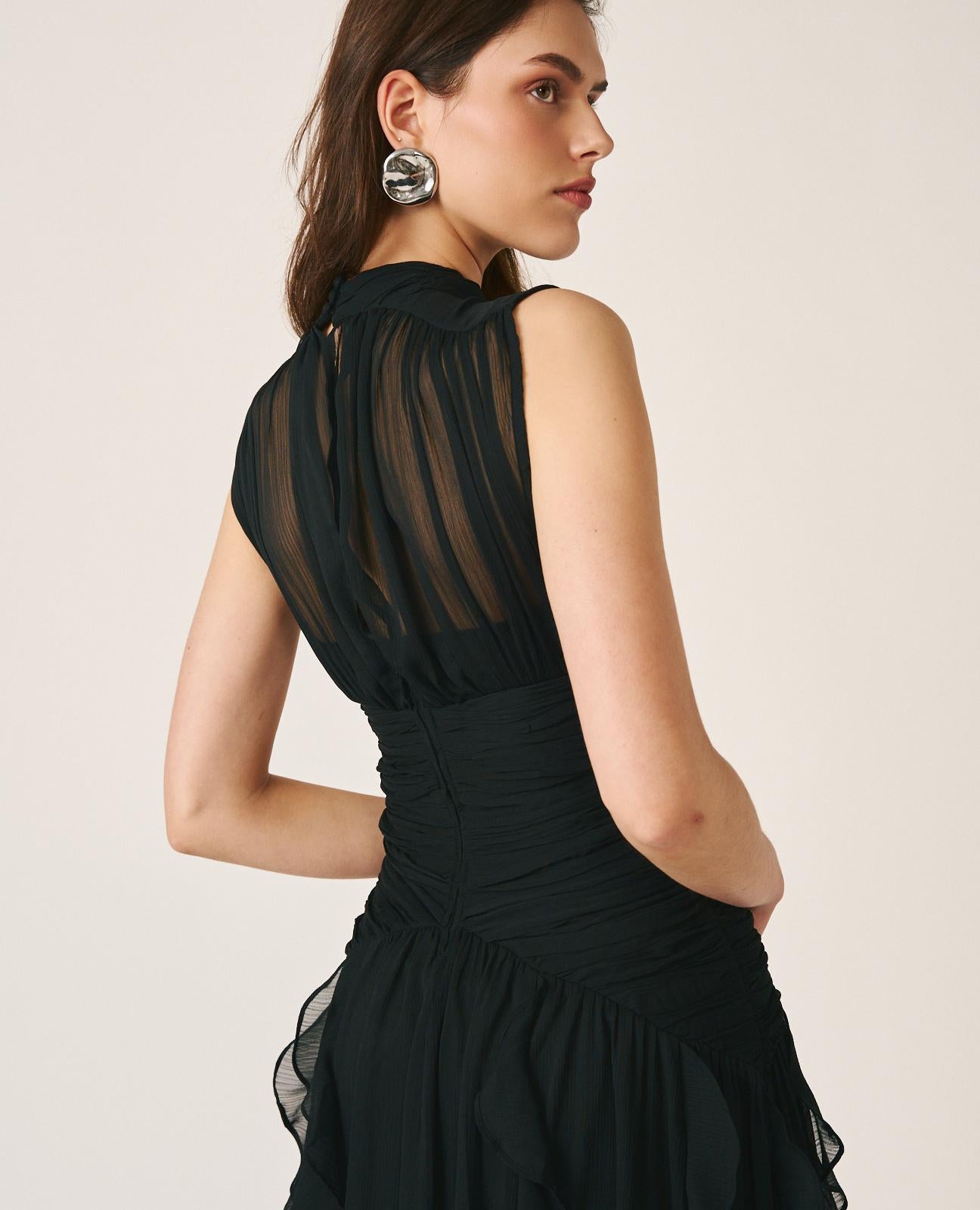 alma-en-pena-maxikleid-mit-r-schen-schwarz image 8