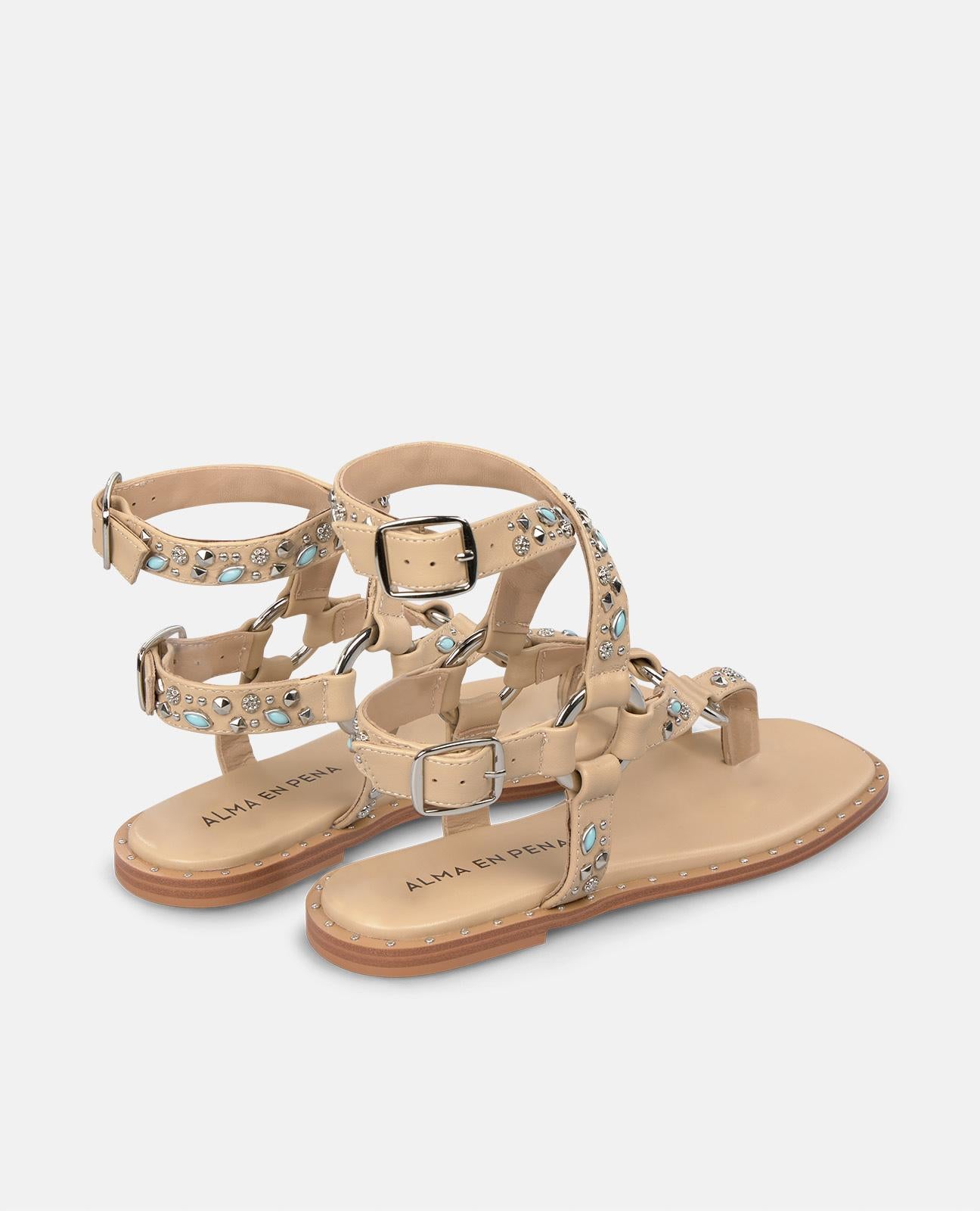 alma-en-pena-studded-toe-sandal-flache-sandale-arena image 3