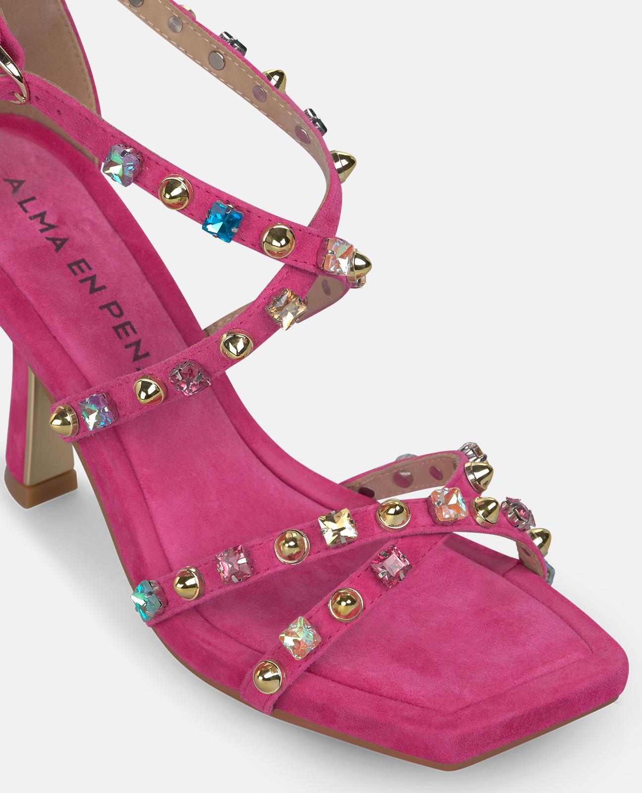 alma-en-pena-high-heel-sandale-fuchsia-nieten-9-cm-stiletto-eckig image 4