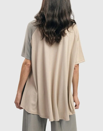 alembika-essential-colorblock-cupro-trapeze-top-charcoal image 4