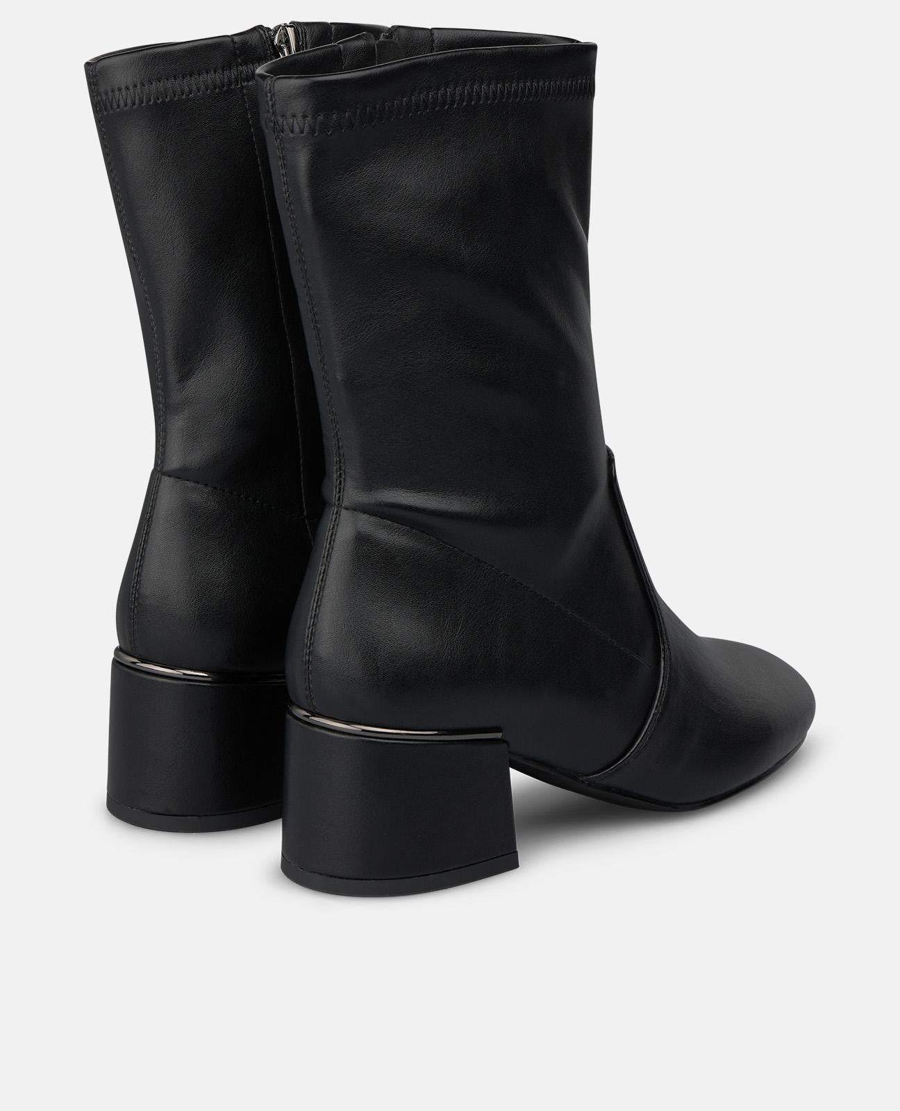 alma-en-pena-zipper-closure-heeled-ankle-boots-stiefelette-schwarz image 3