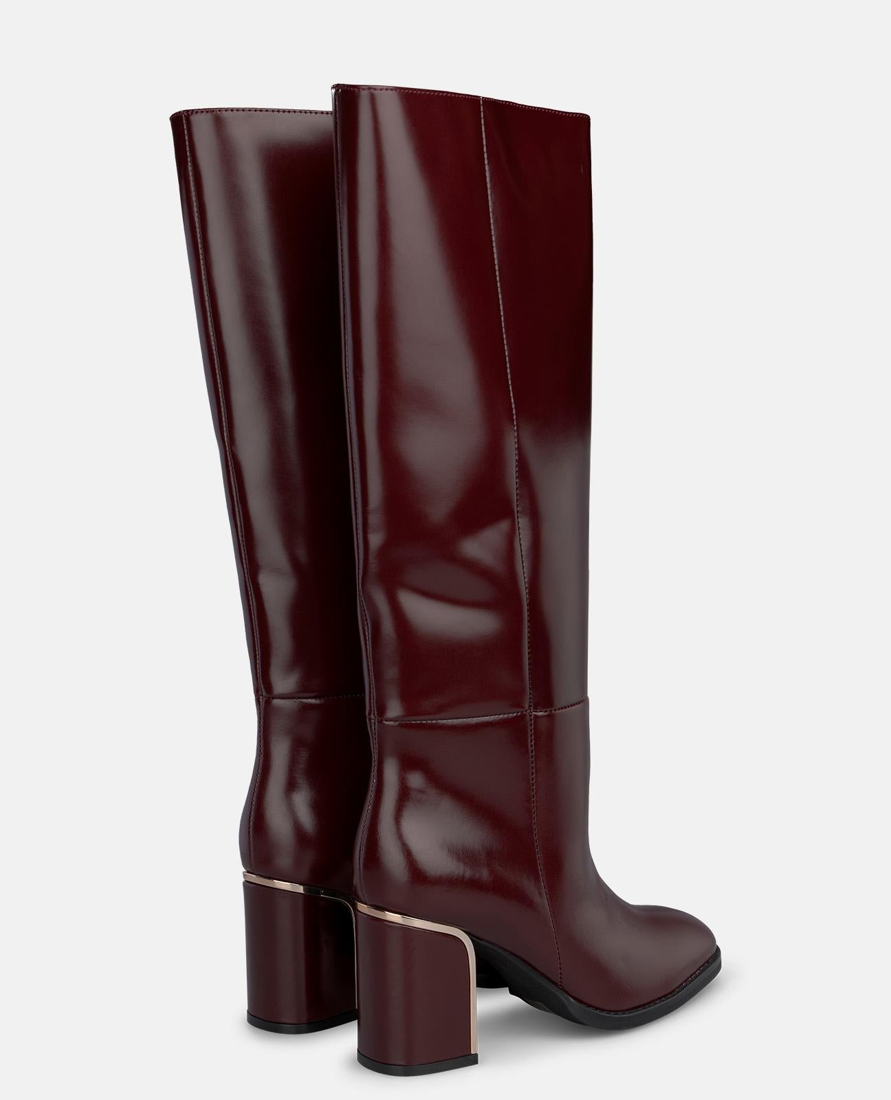 alma-en-pena-stiefel-mit-absatz-bordeaux-nappaleder-8-cm-blockabsatz image 3