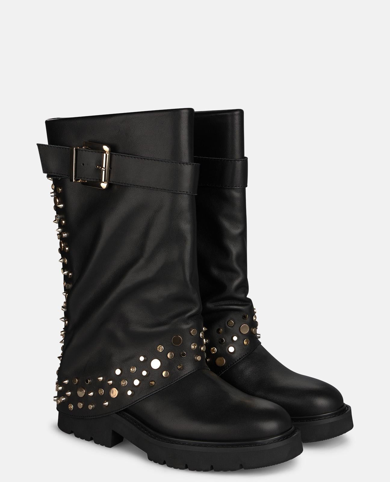 alma-en-pena-military-napa-boots-schn-rstiefel-schwarz-nieten image 2