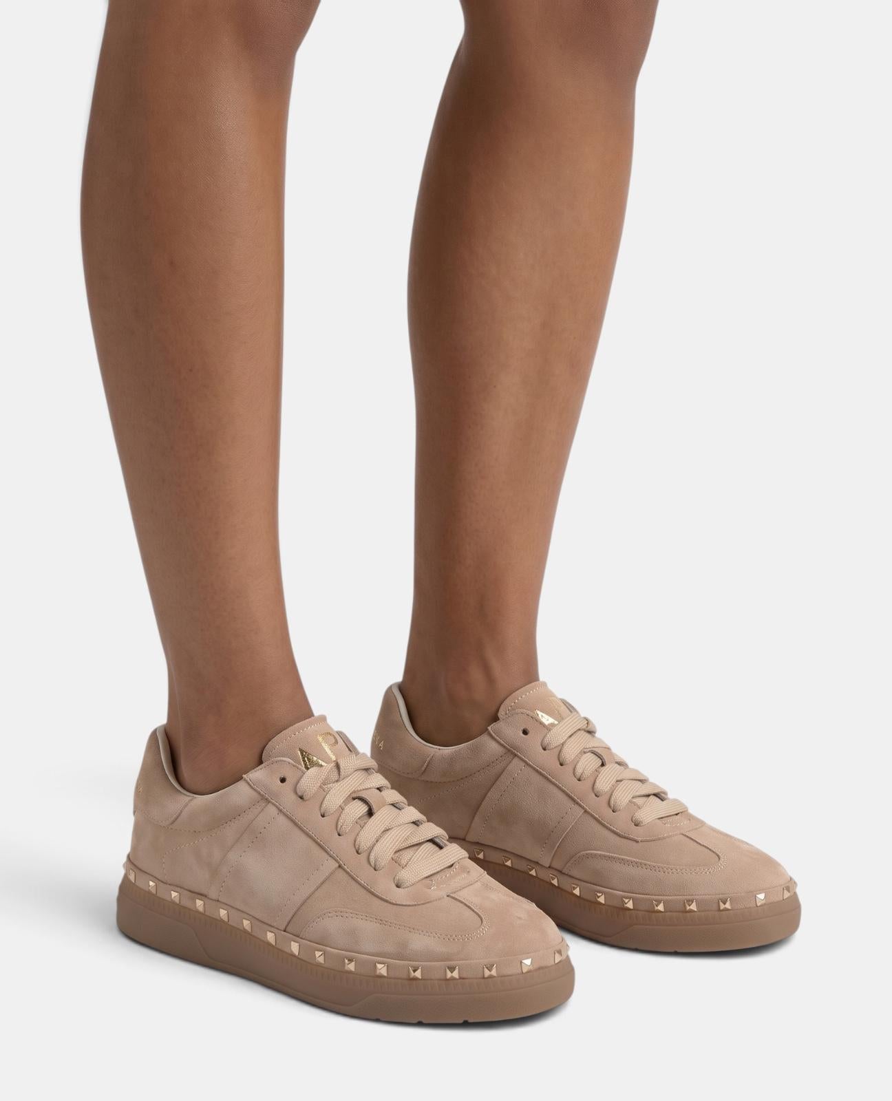 alma-en-pena-sneaker-mit-metallic-nieten-damen-freizeit-sneaker-beige-2-5-cm image 5