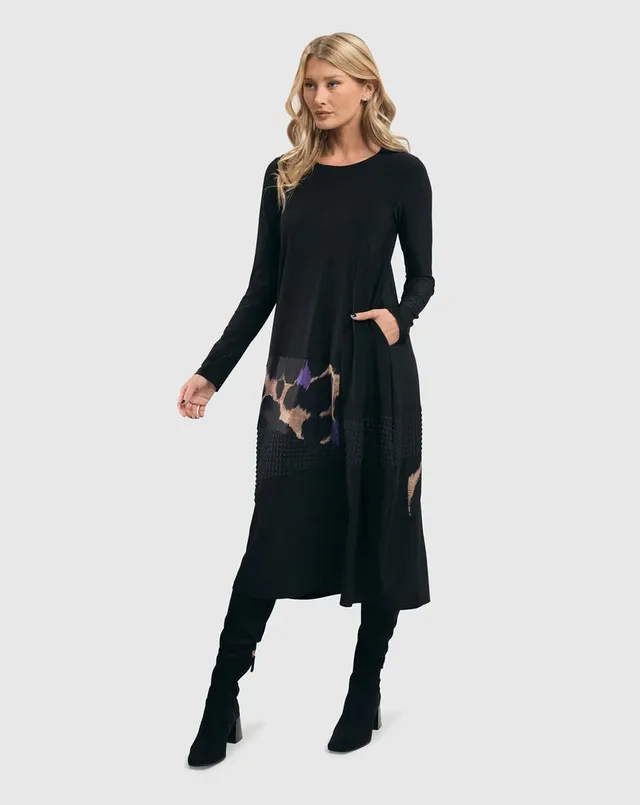 alembika-amethyst-mix-media-cocoon-dress-midikleid-multi image 1