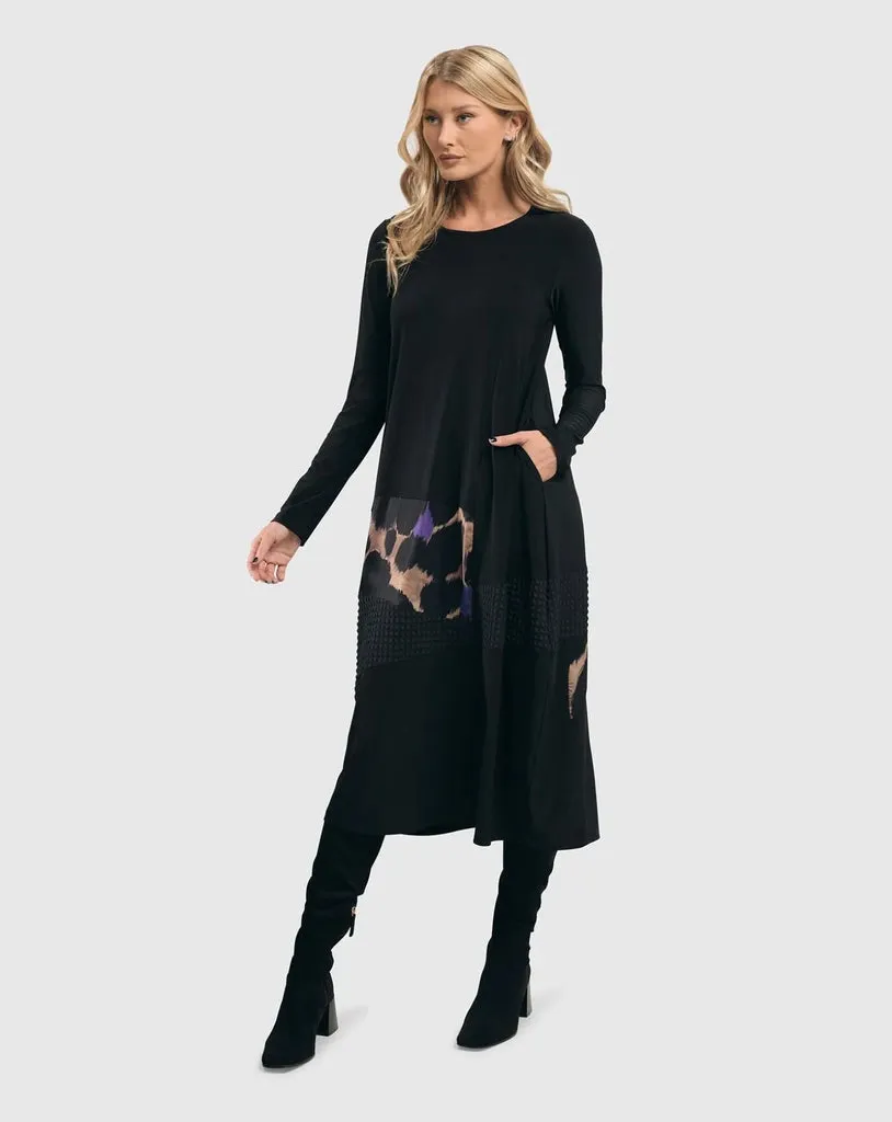 alembika-amethyst-mix-media-cocoon-dress-midikleid-multi image 1