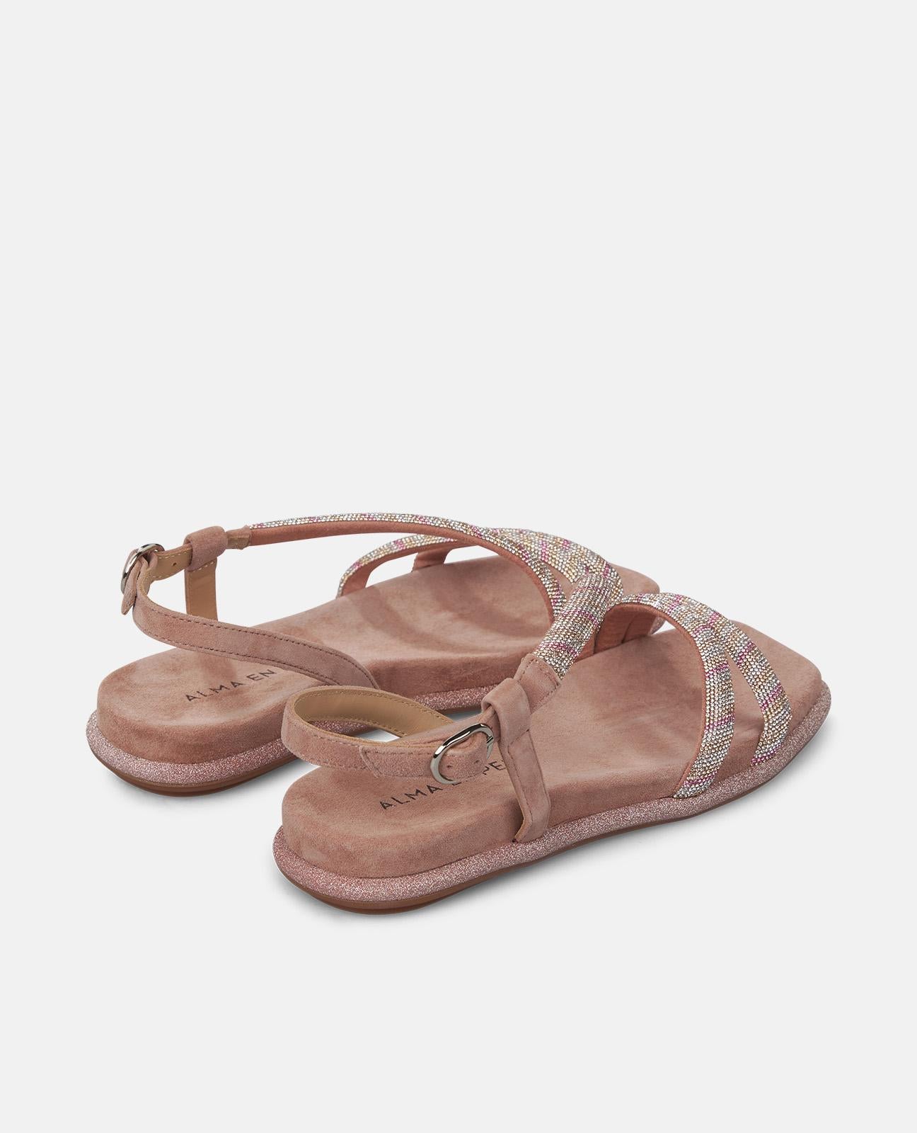 alma-en-pena-flache-bicolor-sandalen-mit-strass-rosa-empolvado-2-cm-absatz image 3