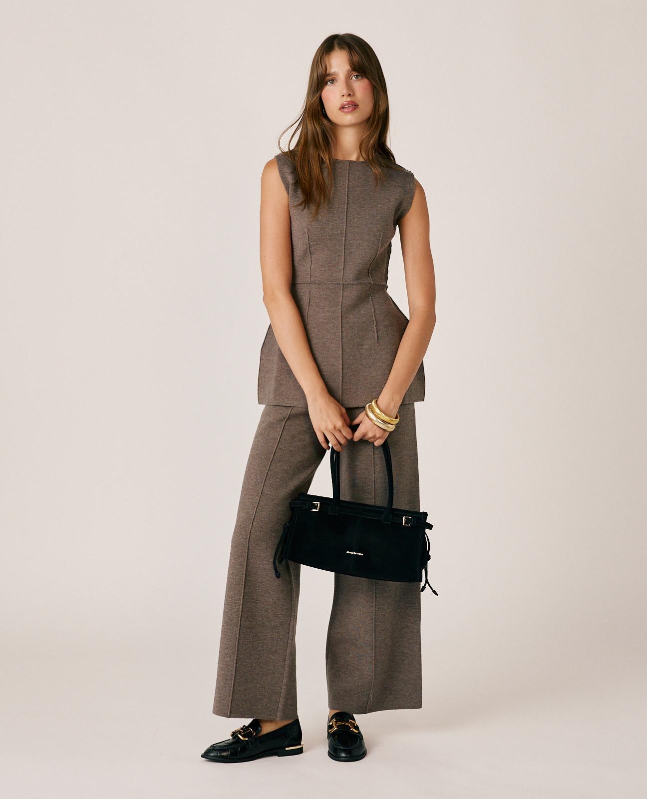 alma-en-pena-strickhose-wide-leg-braun-high-rise image 2