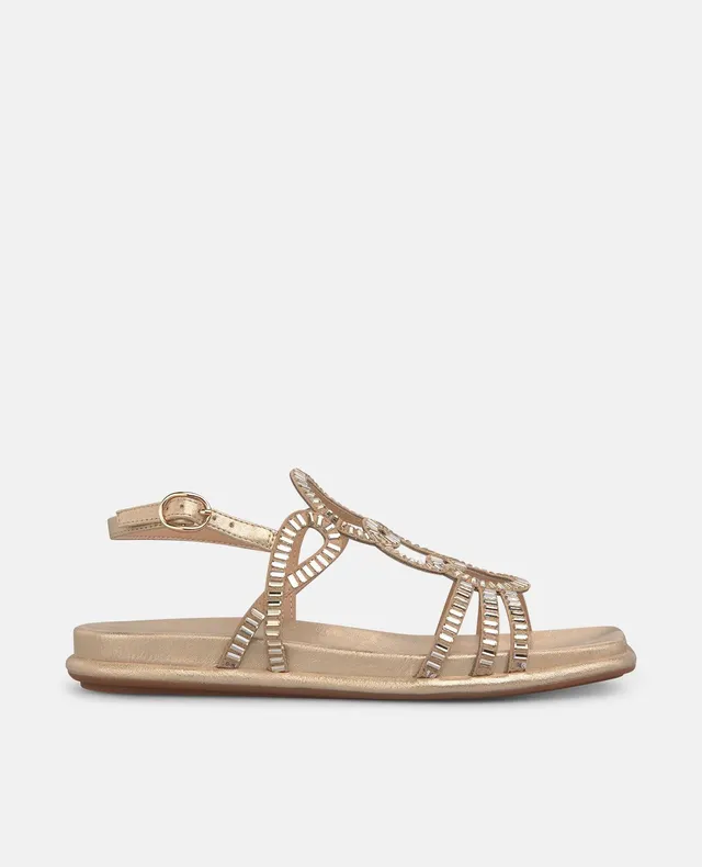alma-en-pena-sandalen-flach-gold-metallic-riemchen-2-5-cm-plateau image 1
