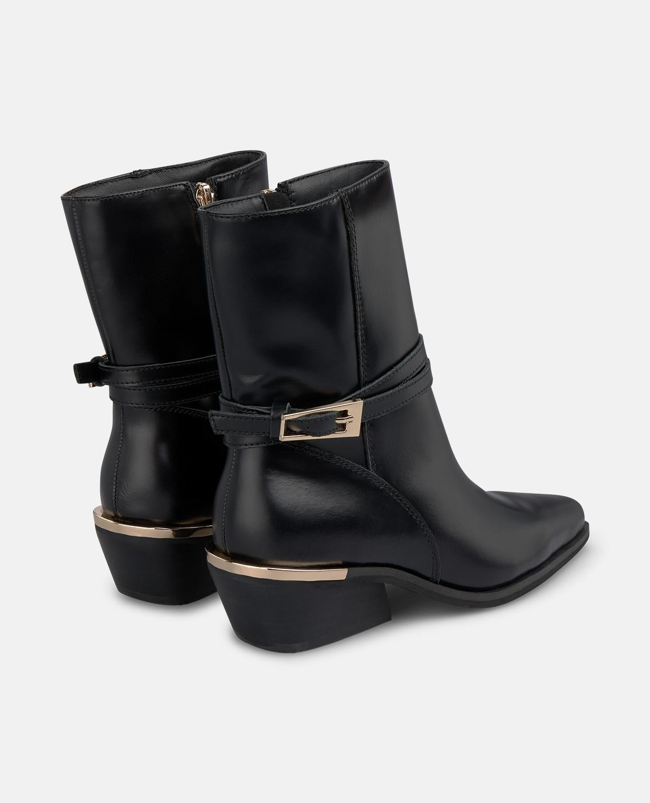 alma-en-pena-nappa-stiefeletten-mit-schnalle-und-blockabsatz-schwarz image 3