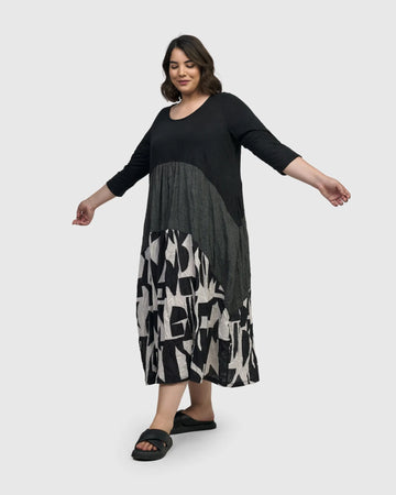 alembika-inkjet-maxi-dress-damen-kleid-mono image 4