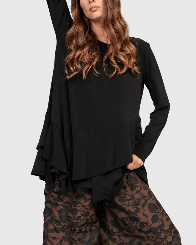 alembika-tuxedo-handkerchief-top-black-jersey-tunika image 1