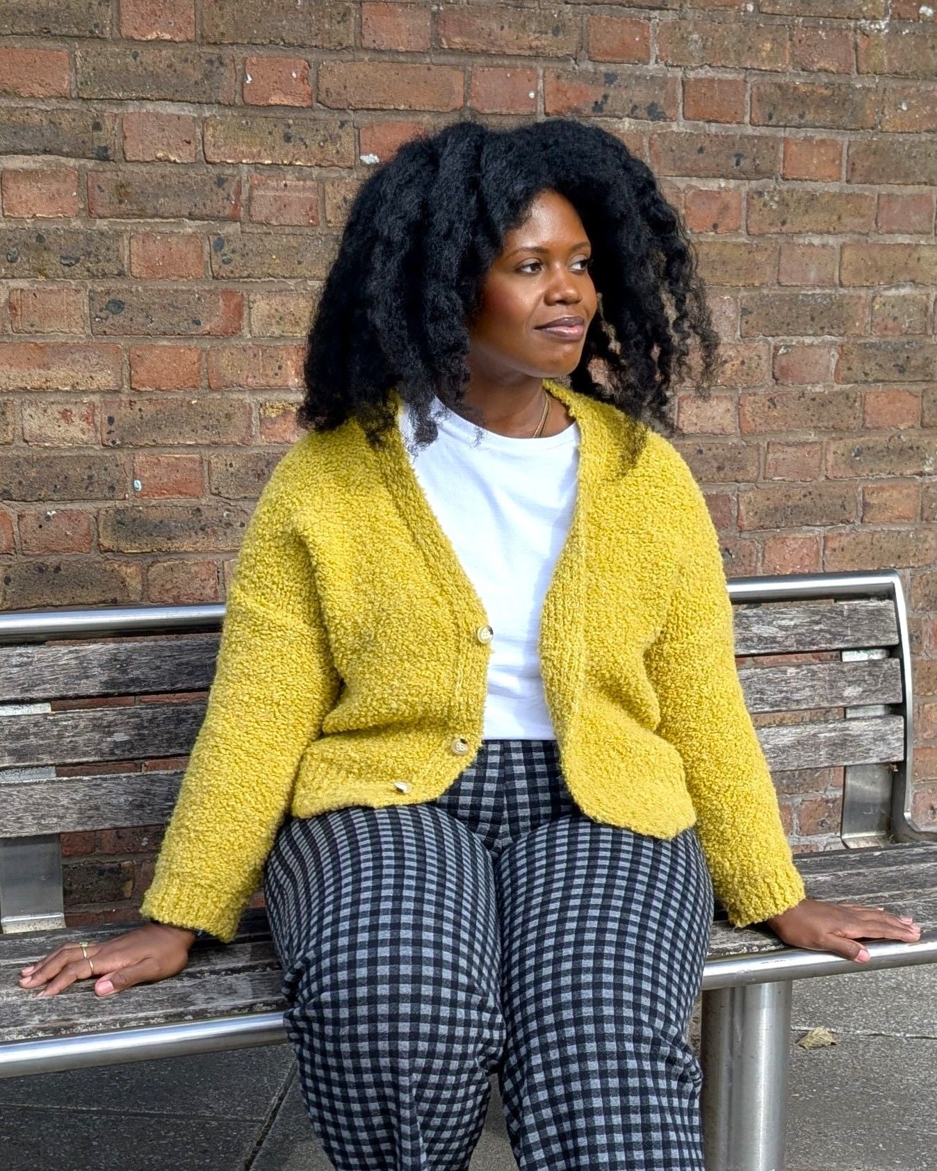 alembika-teddy-boucle-cardigan-sunflower image 2