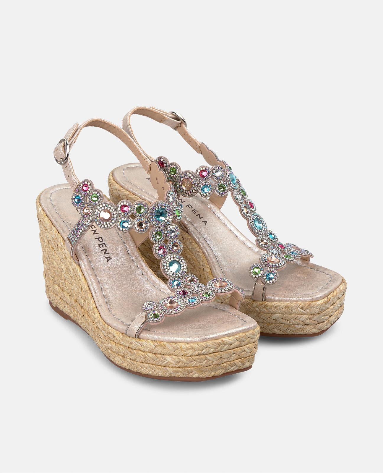 alma-en-pena-hohe-keilsandalen-rosa-mit-strass-9-8-cm image 2