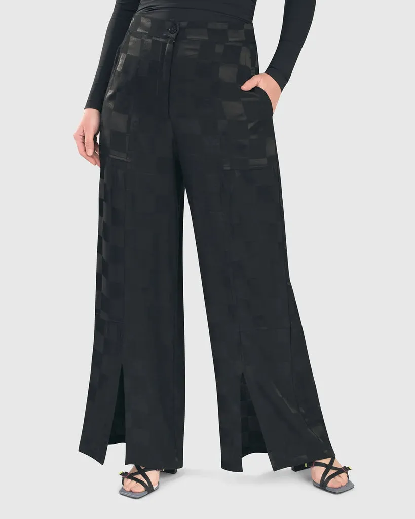 alembika-luxe-satin-hose-check-karo-mit-schlitz image 1