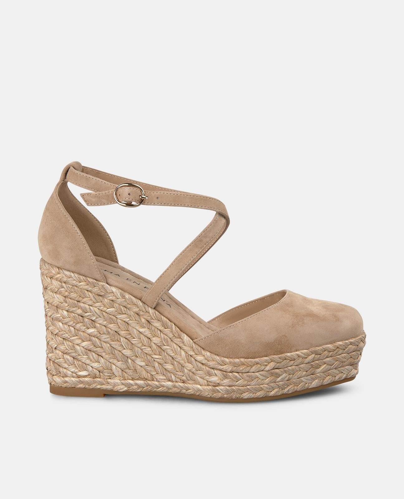 alma-en-pena-leder-keilpantoletten-cross-strap-9-cm-arena image 1