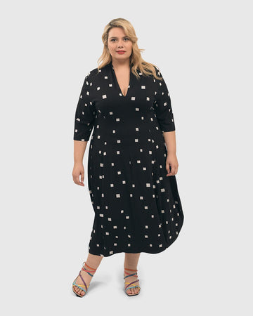 alembika-carla-cocoon-midi-kleid-squares-baumwollkleid image 8