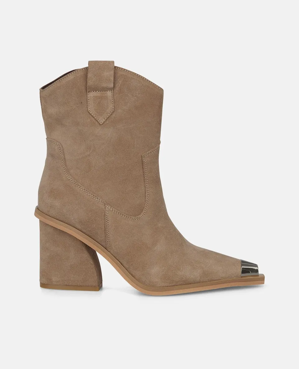 alma-en-pena-stiefelette-strukturiert-damen-high-heel-bootie-vison-8-cm image 1