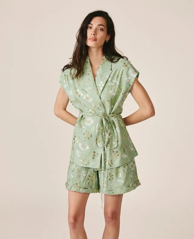 alma-en-pena-high-waist-shorts-mit-stickerei-gr-n image 1