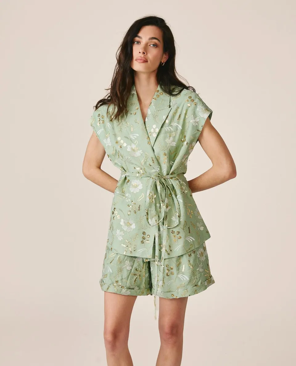 alma-en-pena-high-waist-shorts-mit-stickerei-gr-n image 1