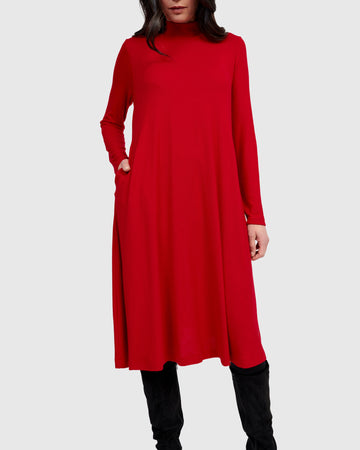 alembika-soft-knit-a-line-dress-red-strickkleid image 3