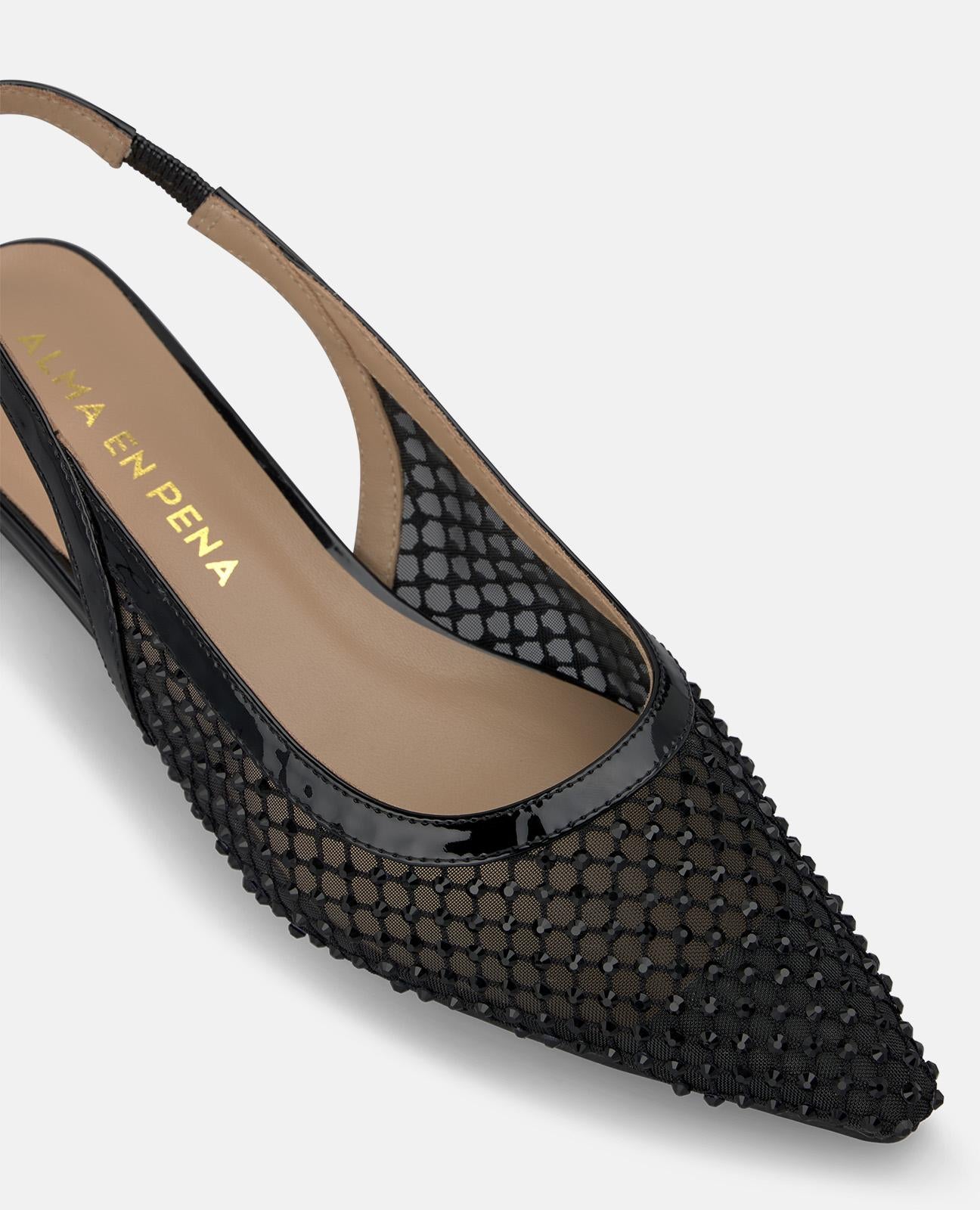 alma-en-pena-mesh-slingback-mit-offenem-absatz-schwarz-5-cm-blockabsatz image 4