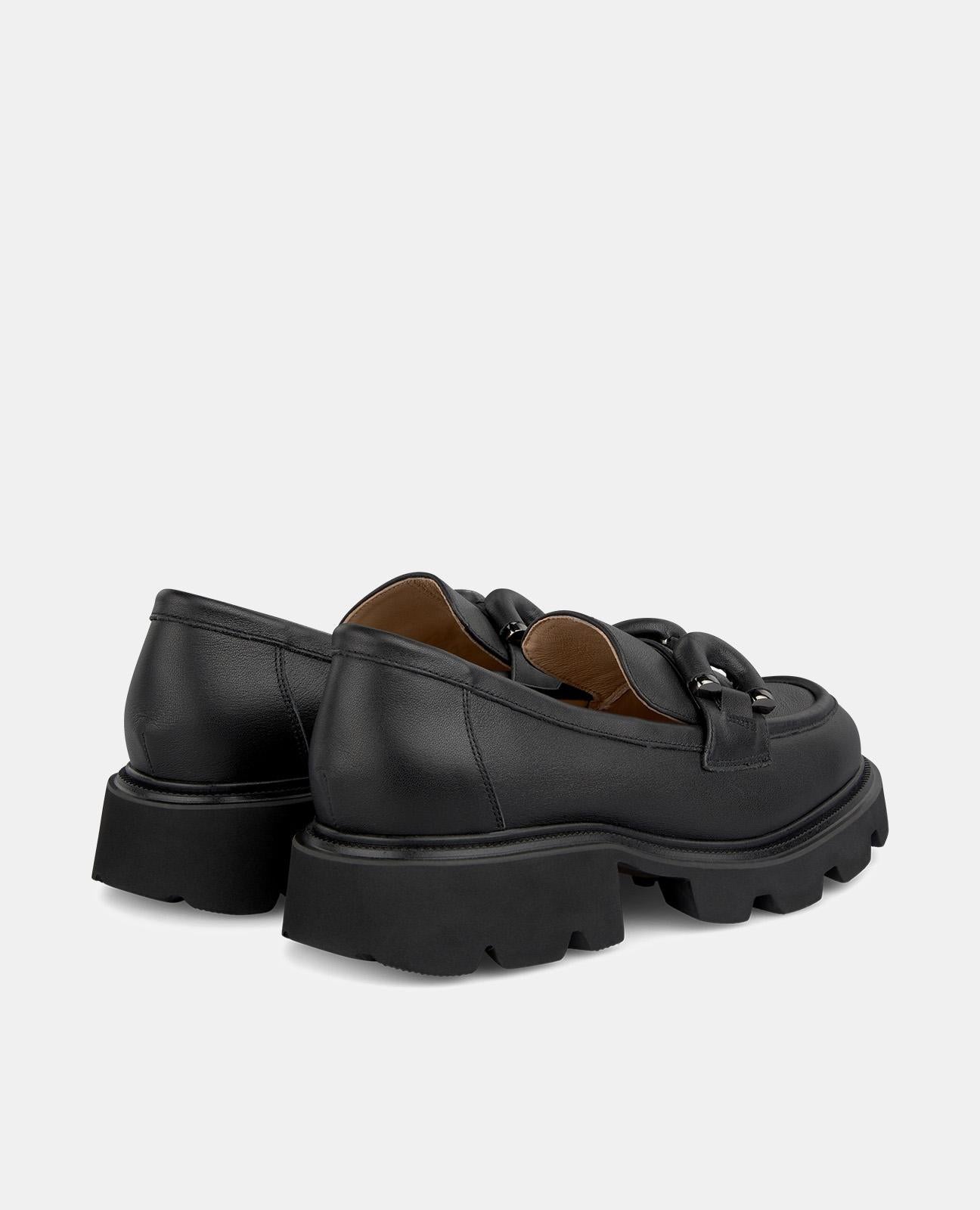 alma-en-pena-moccasin-mit-plateau-leder-mokassins-schwarz-3-8-cm image 3