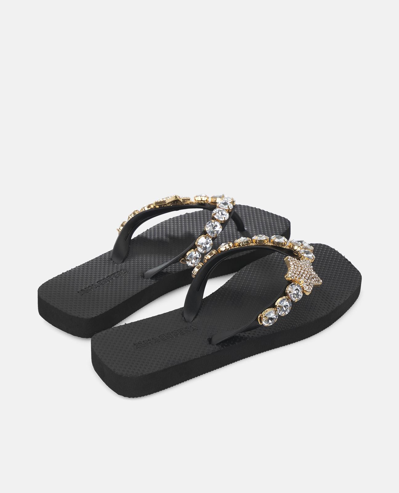 alma-en-pena-flip-flop-with-star-rhinestones-zehentrenner-schwarz image 3