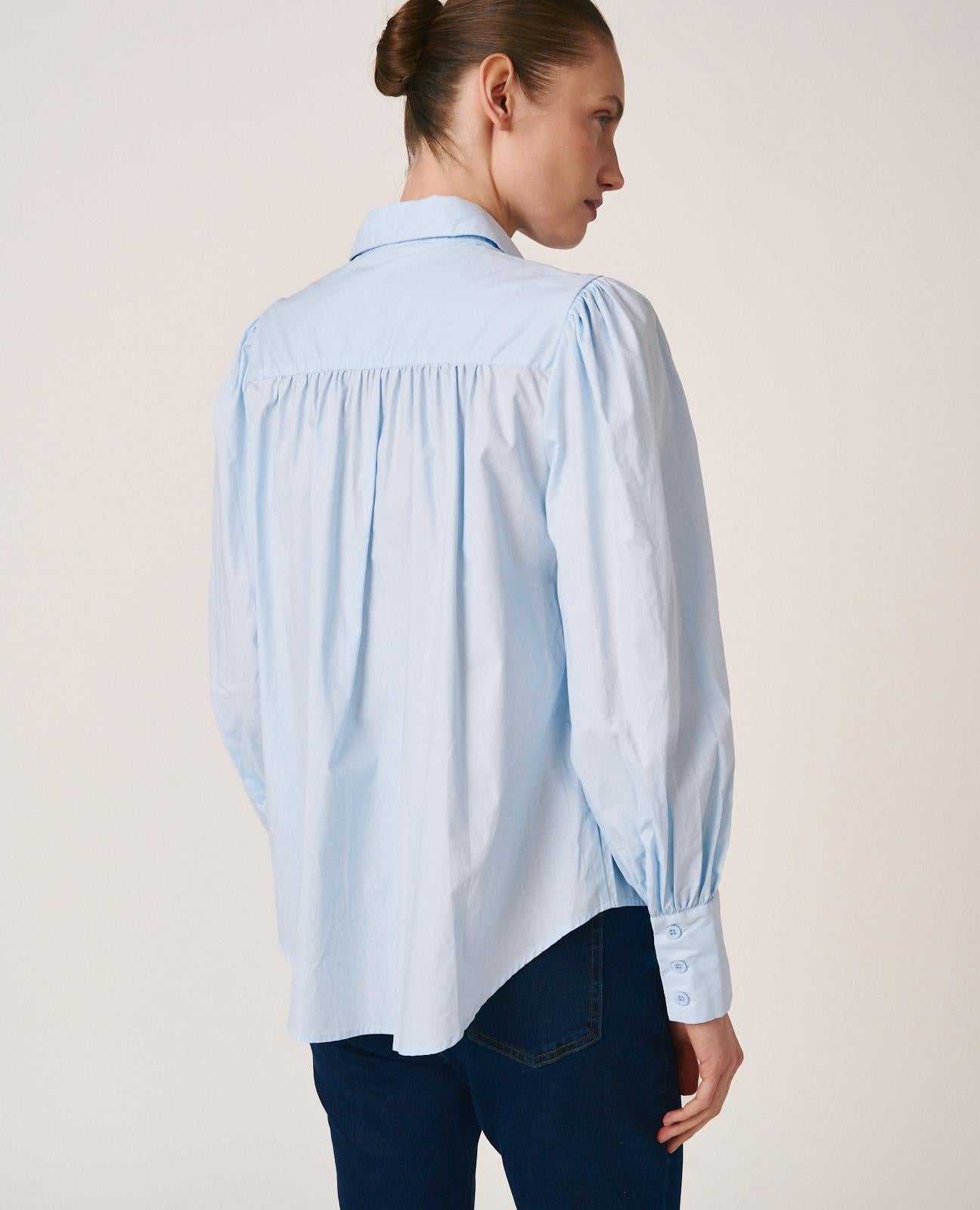 alma-en-pena-popeline-bluse-mit-strass-blumen-blau image 8