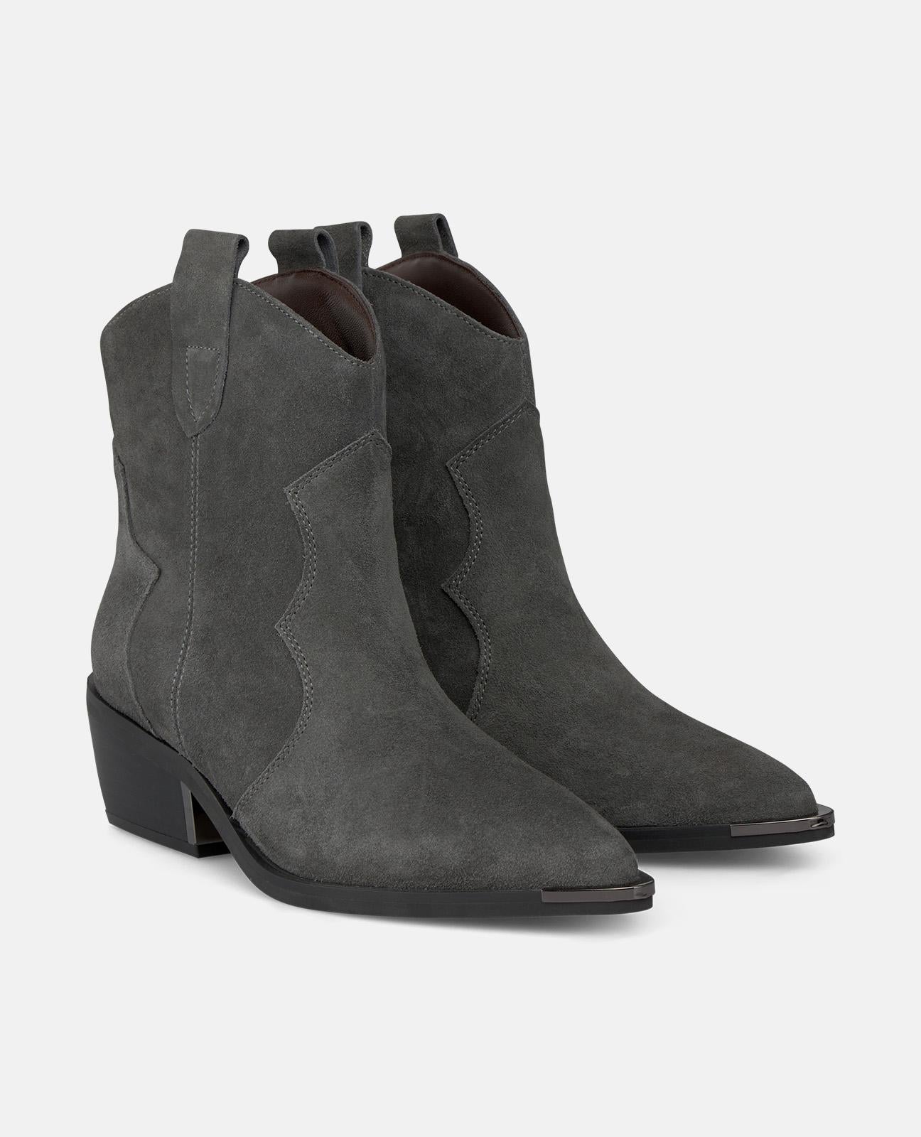 alma-en-pena-cowboy-bootie-flach-grau-4-5-cm-absatz image 2
